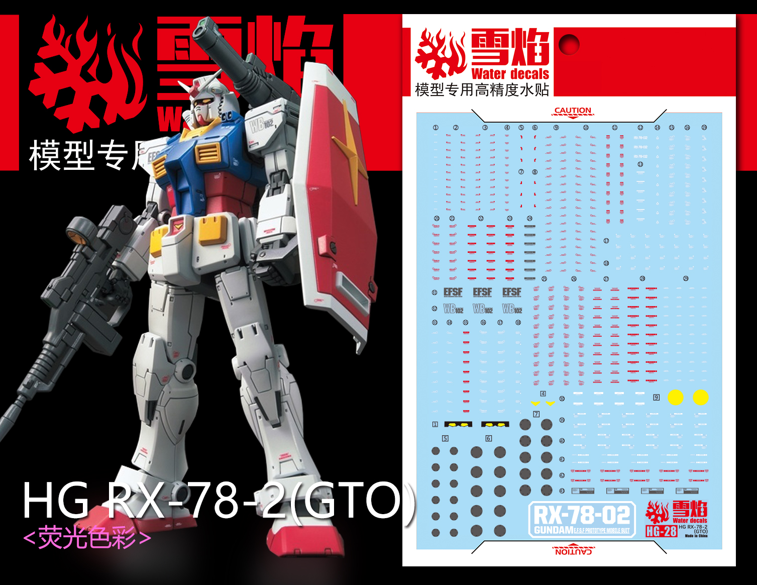 Decal 127 HG1/144 Gundam RX-78（GUNDAM THE ORGIN) ยี่ห่อ XY-model