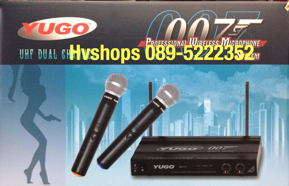 ไมโครโฟน ไมค์ลอยคู่ YUGO UM-007 หัวกลมเงิน