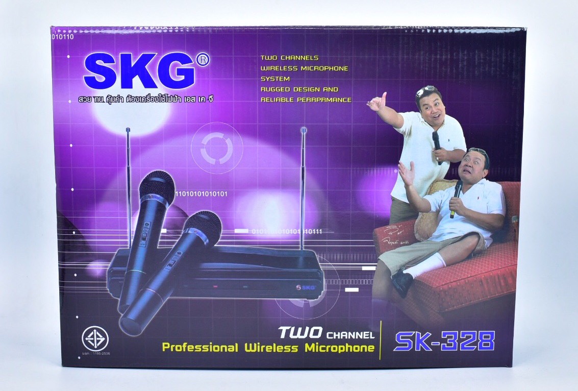 ไมโครโฟน ไมค์ลอยคู่ ไร้สาย SKG รุ่น SK-328