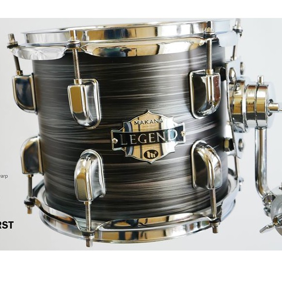 กลองทอม 8 นิ้ว Makana Legend รุ่น Upbeat ไม้ Poplar 6 ชั้น ด้านนอก PVC สี Black Burst