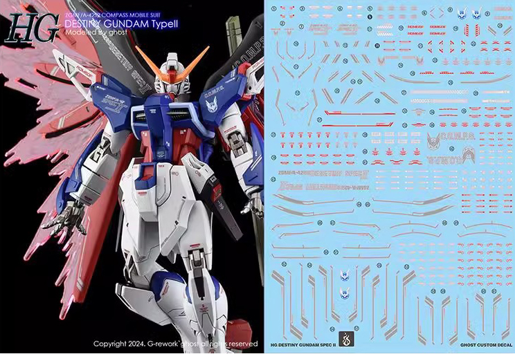 Water Decal 209 HG 1/144 Gundam Destiny Spec II ยี่ห้อ Ghost Decal