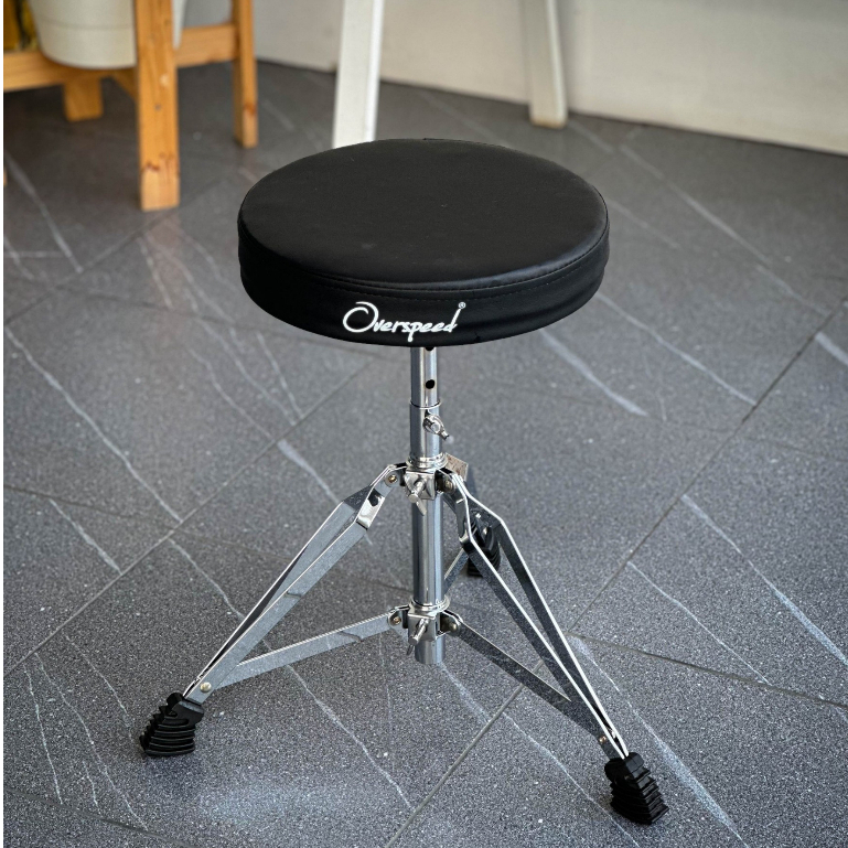 เก้าอี้กลอง Overspeed เบาะทรงกลม ขาโครเมี่ยมคู่ เก้าอี้ตีกลอง รับน้ำหนักได้ดี เบาะกลมหุ้มหนัง ปรับระดับได้