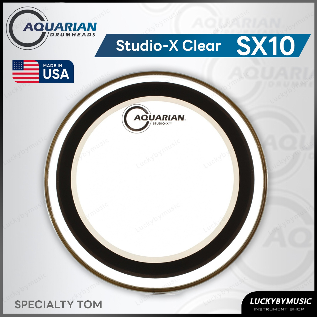 Aquarian หนังกลองทอม Studio-X Clear Drumhead SX10 หนังกลอง งานแท้ 100% Made in USA.