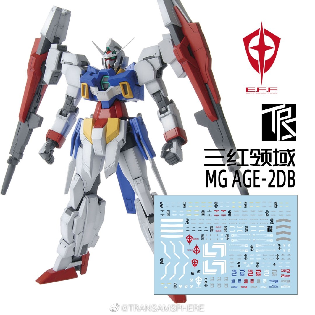 Water Decal 036 MG1/100 Gundam AGE-2 Double Bullet ยี่ห่อ TRS-Decal
