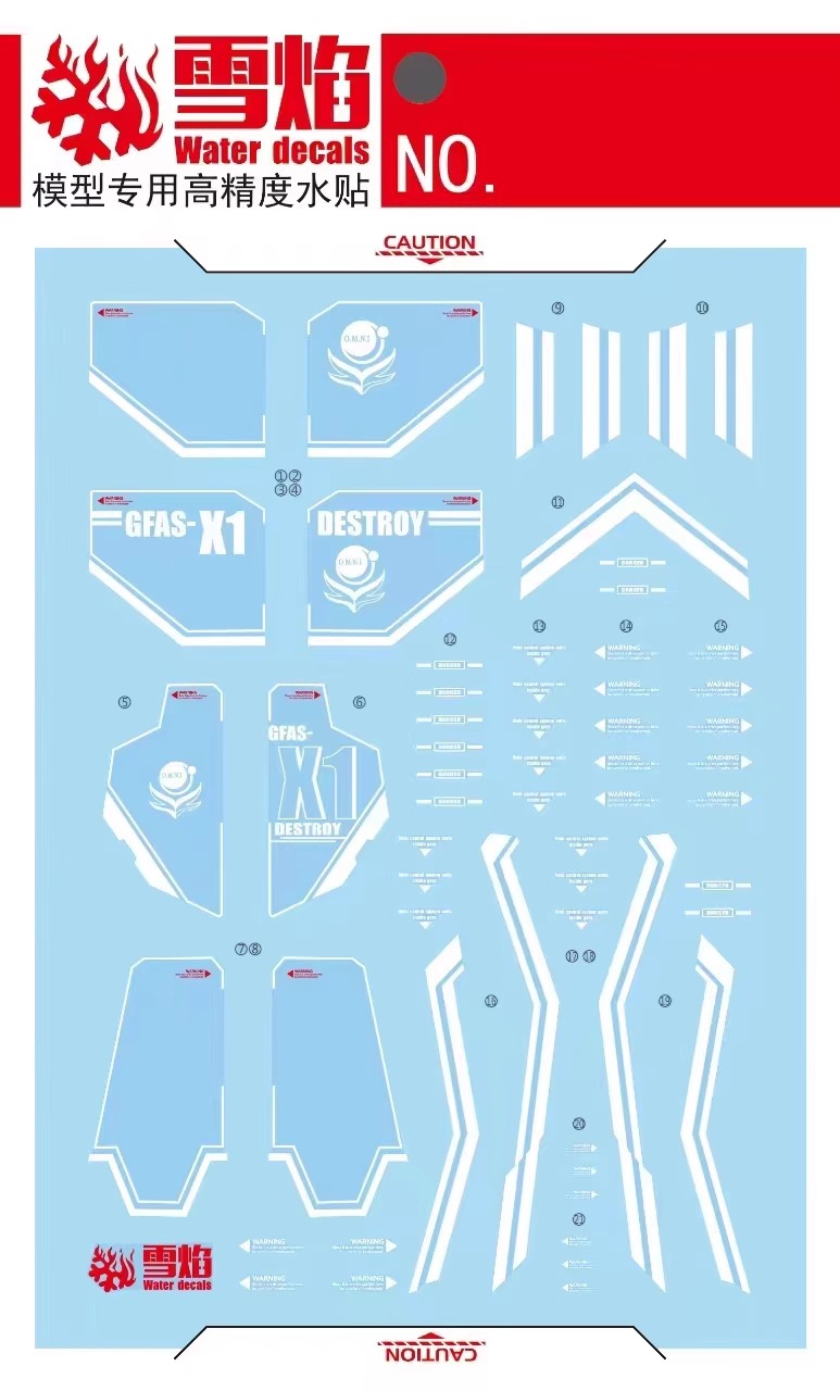 243 Water Decal HG1/144 Destroy Gundam ยี่ห่อ X-Y model