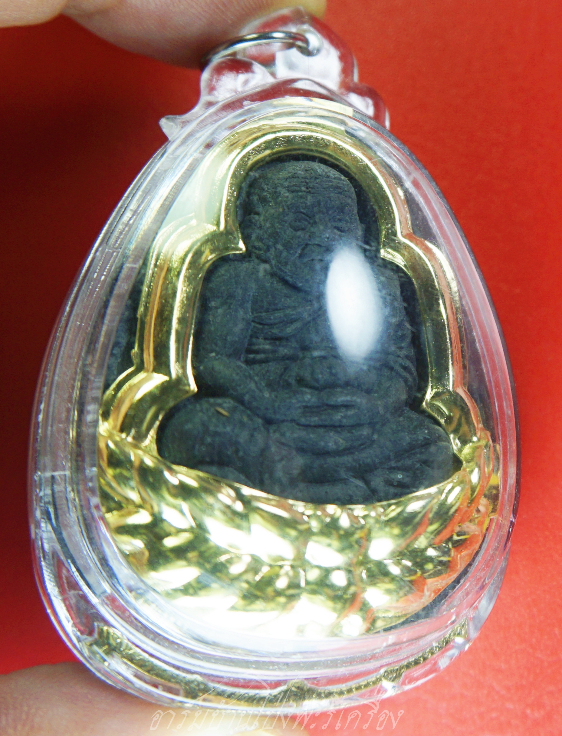 หลวงพ่อจำเนียร วัดเขาหลาว จ.ราชบุรี หลวงปู่ทวด รุ่นบัวพ้นน้ำ พิมพ์กลาง ปี๒๕๕๕ เลี่ยมเดิม(องค์ที่1)