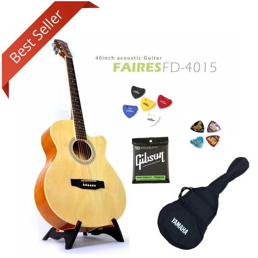 กีต้าร์โปร่ง Faires FD4015 สีไม้ 40 นิ้ว