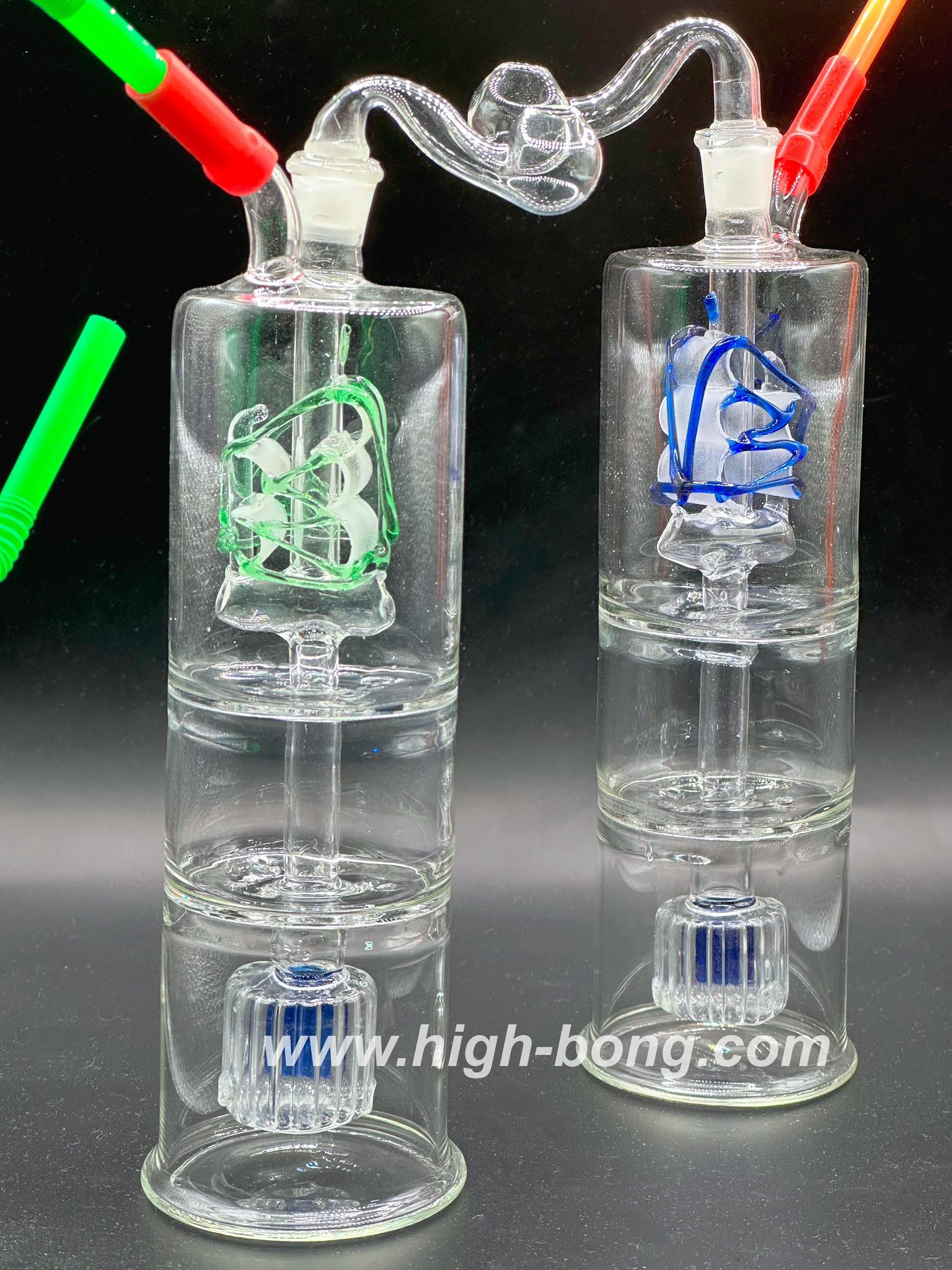 Junk Rig Glass Bong (น้ำเงิน) (ตุ้มทราย)(17cm.)