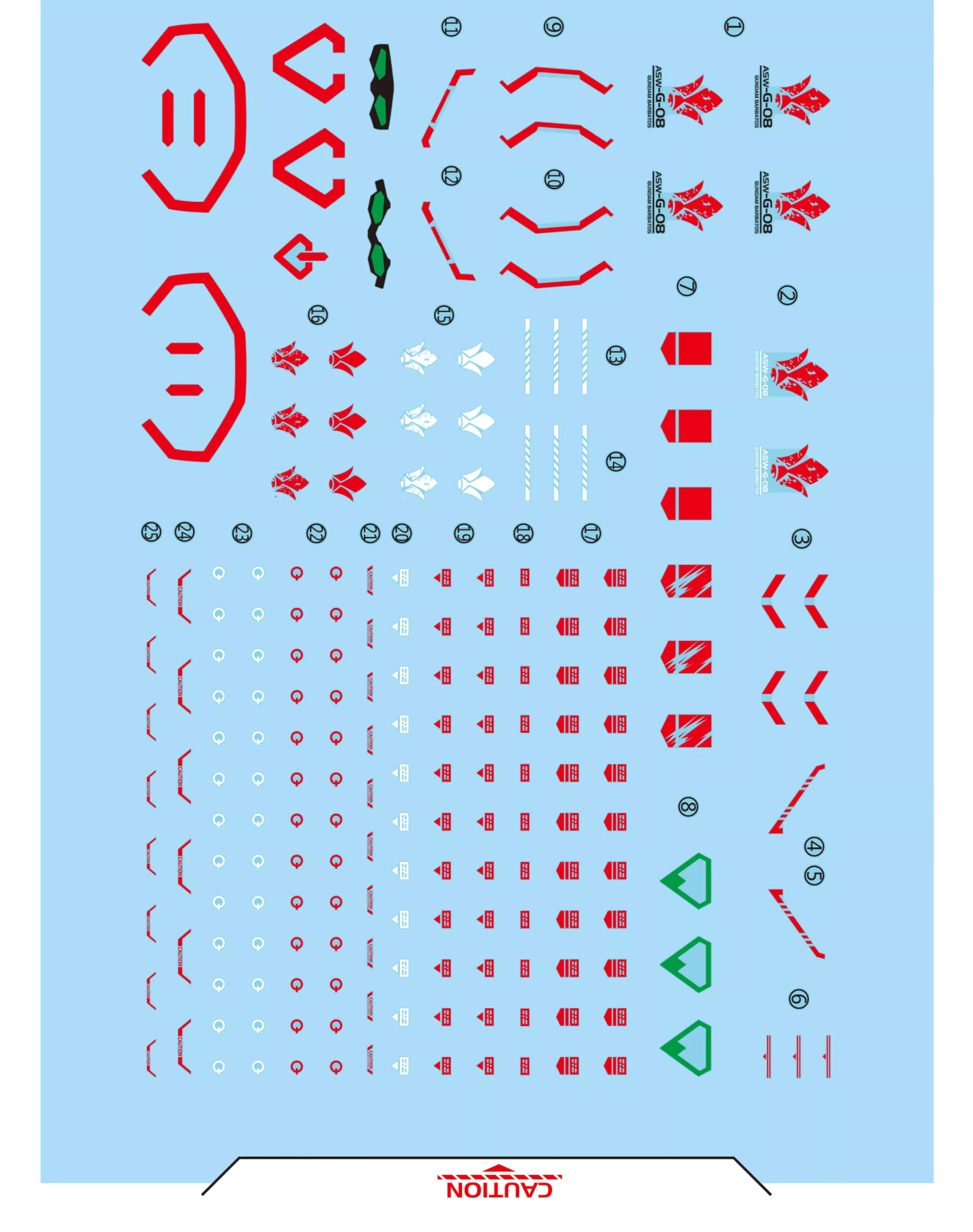 Decal 012 HG1/144 Gundam Barbatos & Bartbatos Lupus ยี่ห่อ X-Y model