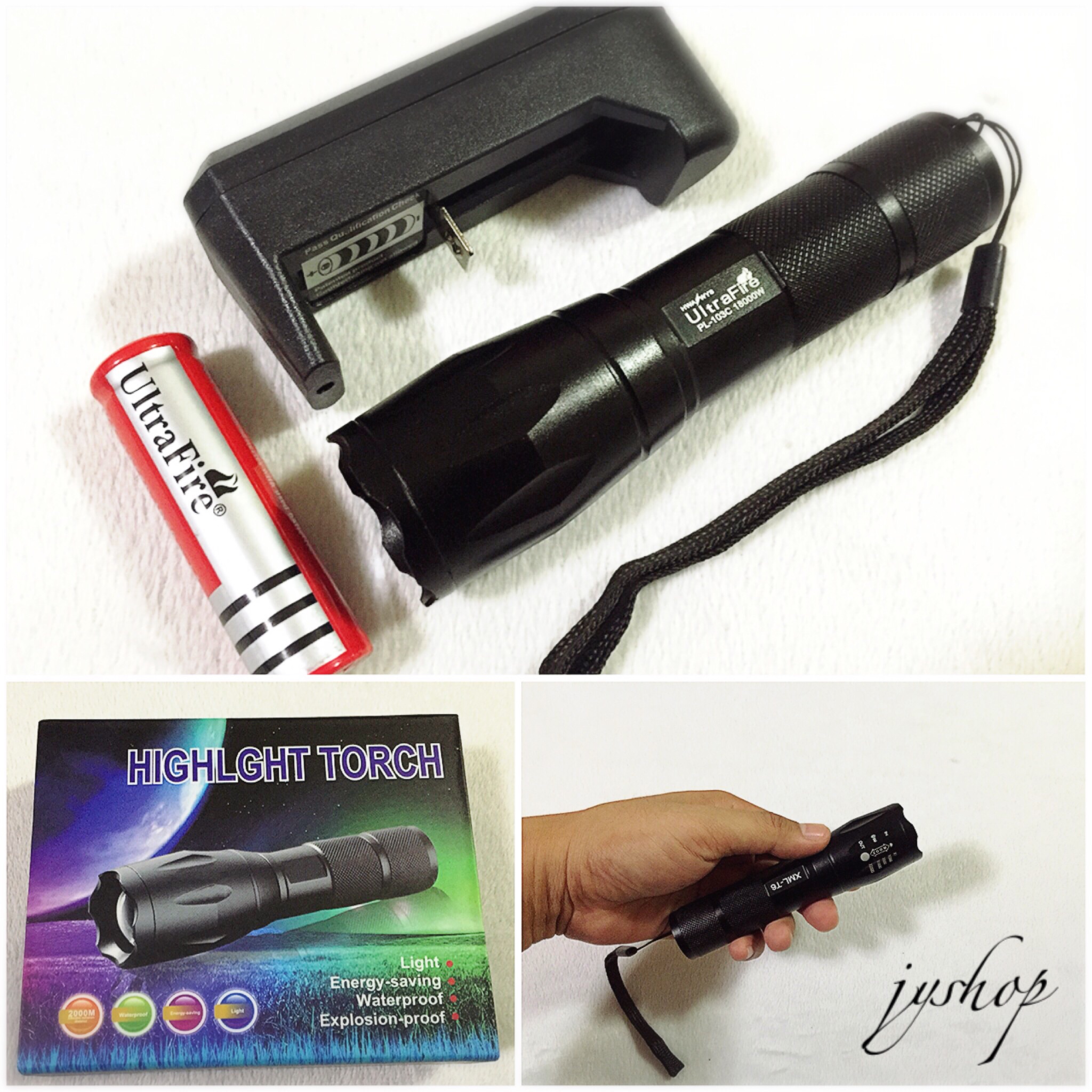 ไฟฉาย ไฟฉายชาร์จไฟ Ultrafire PL-103C 18000W