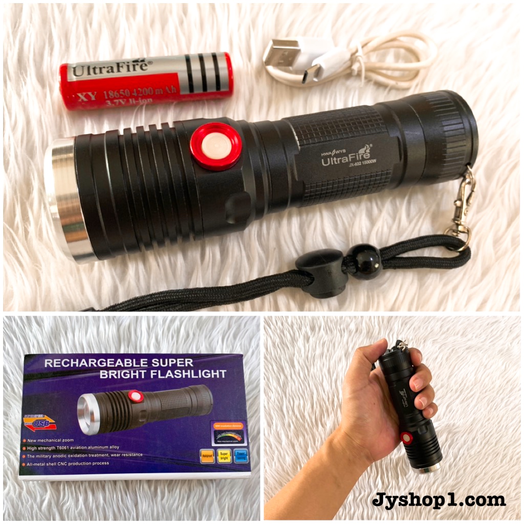 ไฟฉาย ไฟฉายชาร์จไฟ Ultrafire JX-832