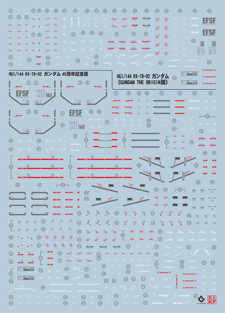 101 Water Decal HG1/144 Gundam Beyond Global & GBT ยี่ห่อ S.I.M.P. Model Decal