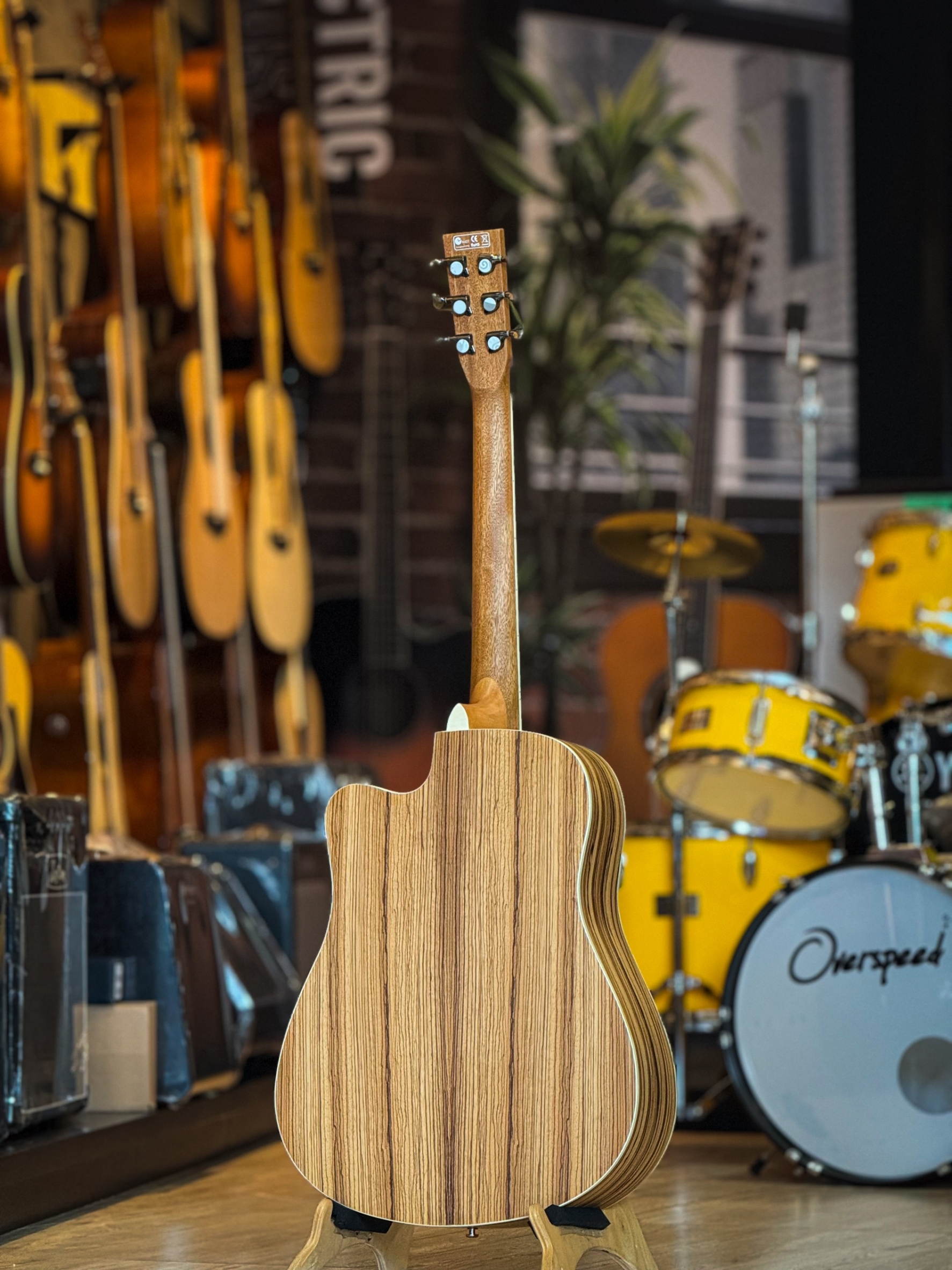 กีต้าร์โปร่ง KAMA K-4120 โปร่งไฟฟ้า EQ LC-5 ไม้ Zebra 41 นิ้ว ฟรี กระเป๋าnamiเทา คาโป้ ปิ๊ก4อัน ใบคอร์ด