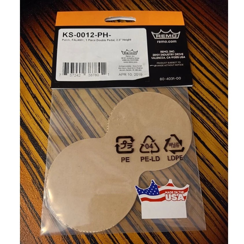 เป้ากระเดื่องคู่ REMO รุ่น KS-0012-PH Made in USA. สีขาว (1 แพ็คมี 2 ชิ้น) เป้ากระเดื่อง