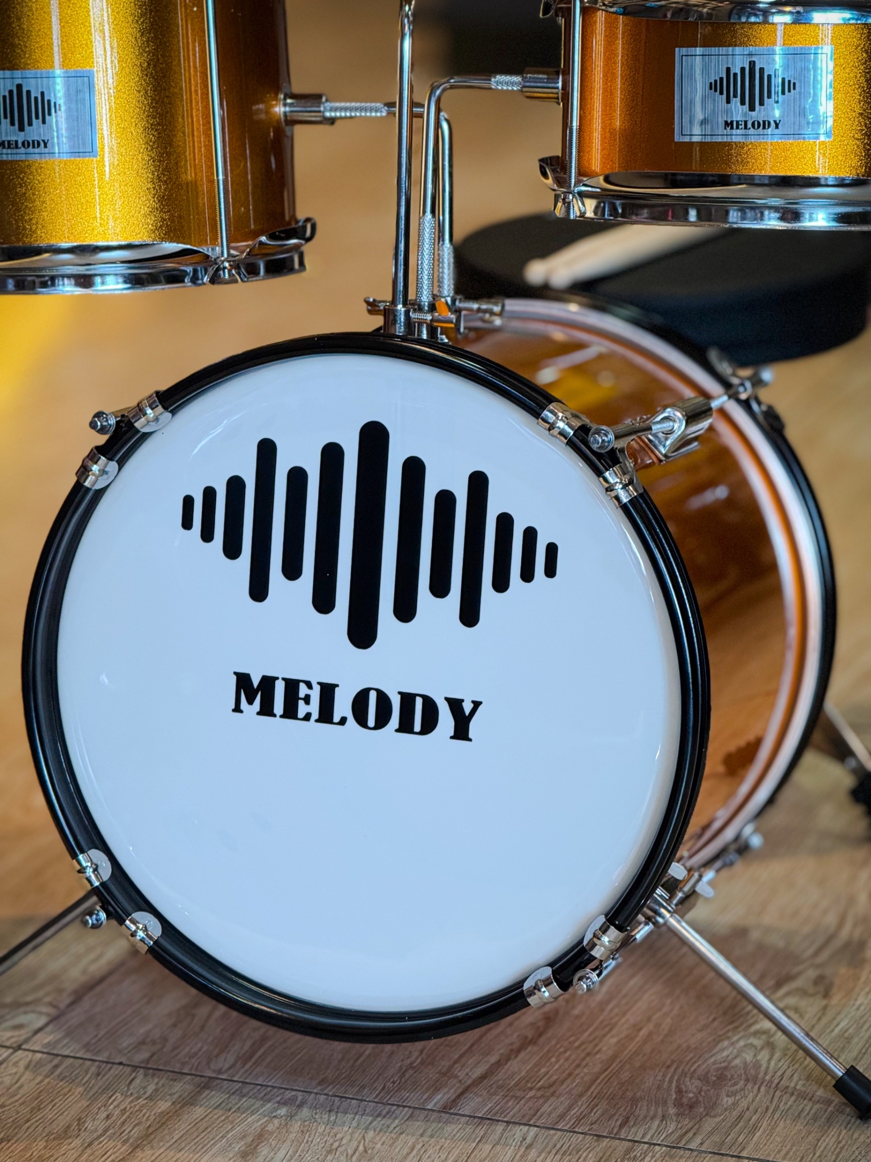 กลองชุดเด็ก MELODT SET 3 ใบ สีเหลือง ครบชุด (สำหรับเด็ก1-10 ปี)