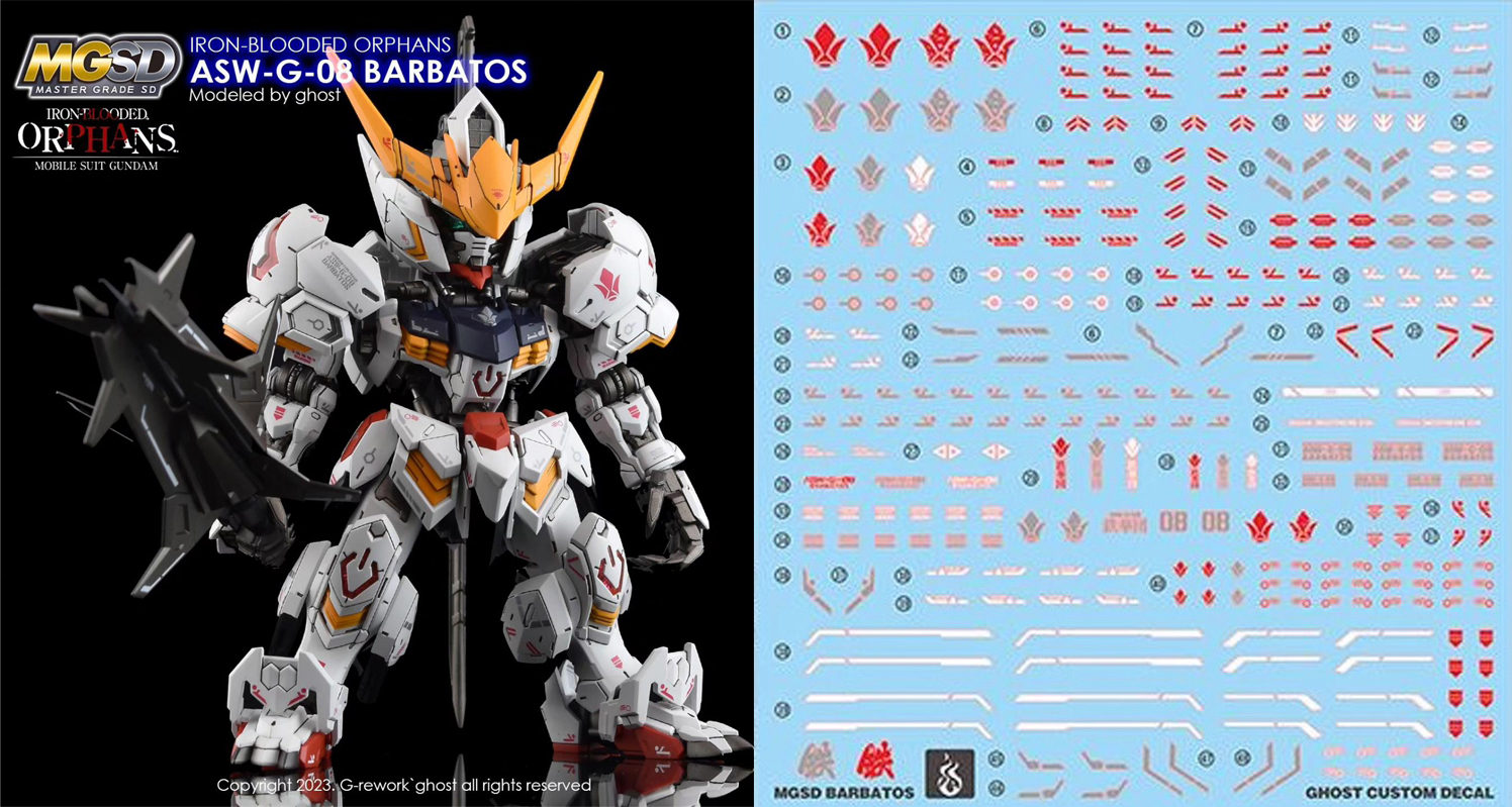 Water Decal 183 MGSD Gundam Barbatos ยี่ห้อ Ghost Decal
