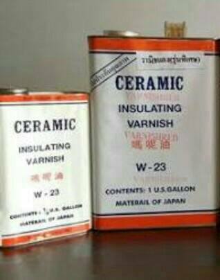 ขายน้ำยาวาณิชW-23ceramicรุ่นธรรมดาน้ำยาVARNISHสำหรับพันหม้อแปลงพันลวดทองแดงน้ำยาวานิชW23ขนาด1/4แกลลอนราคากระป๋องล่ะ