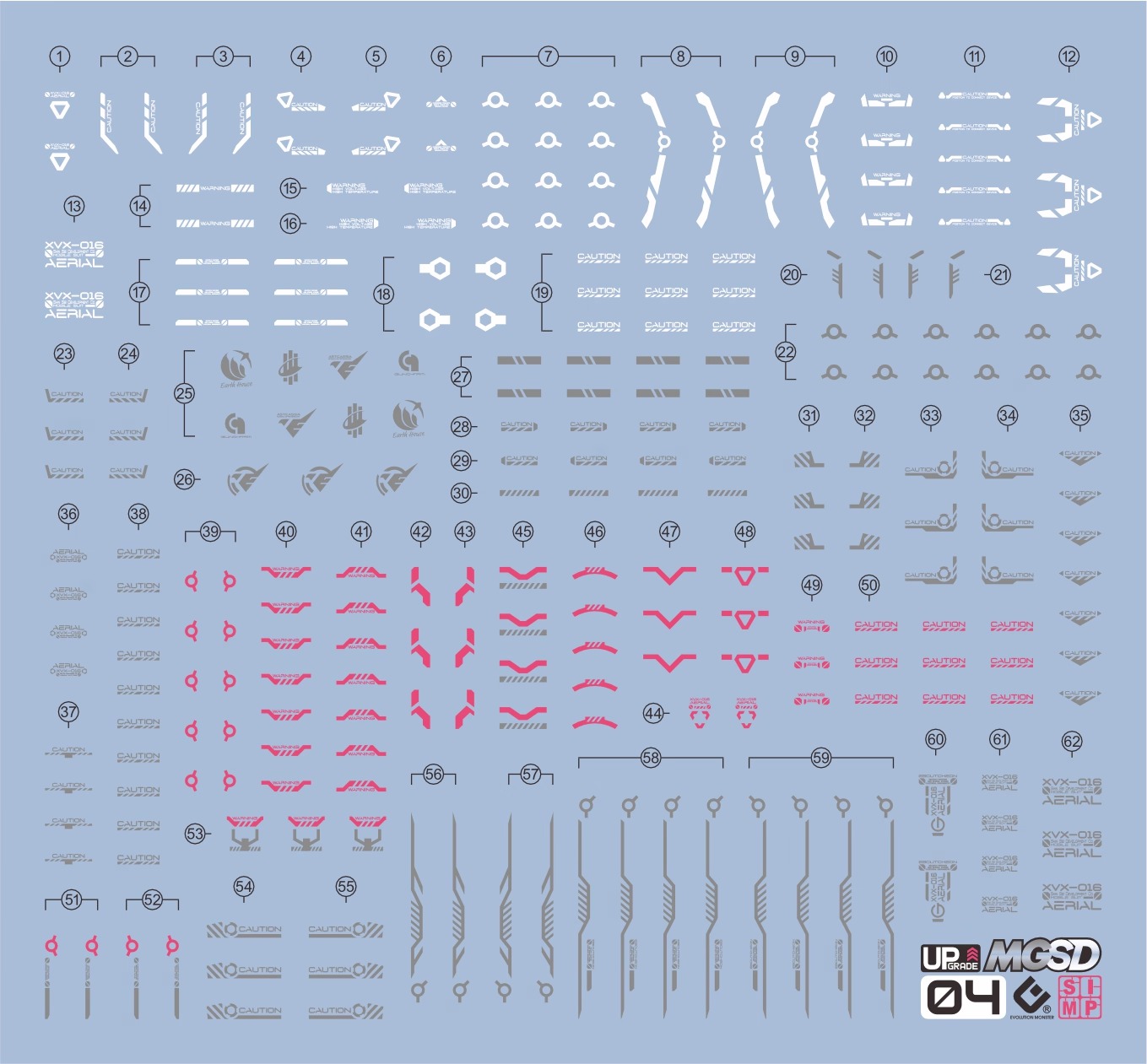 248 Water Decal MGSD Gundam Aerial ยี่ห้อ S.I.M.P. Model Decal