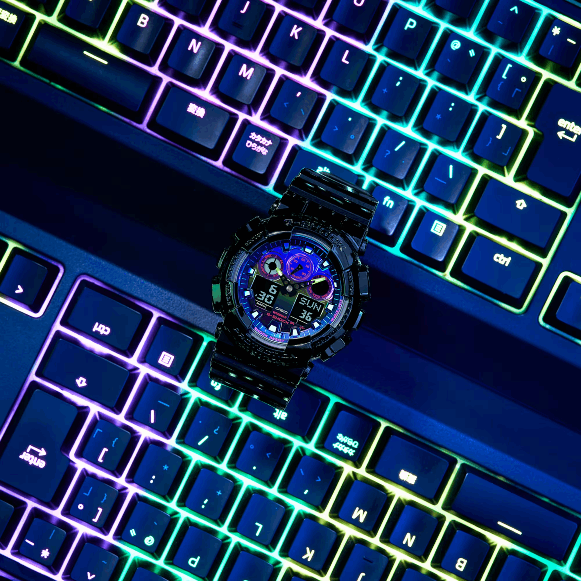 GA-100RGB-1A l Virtual Rainbow Series l G-SHOCK