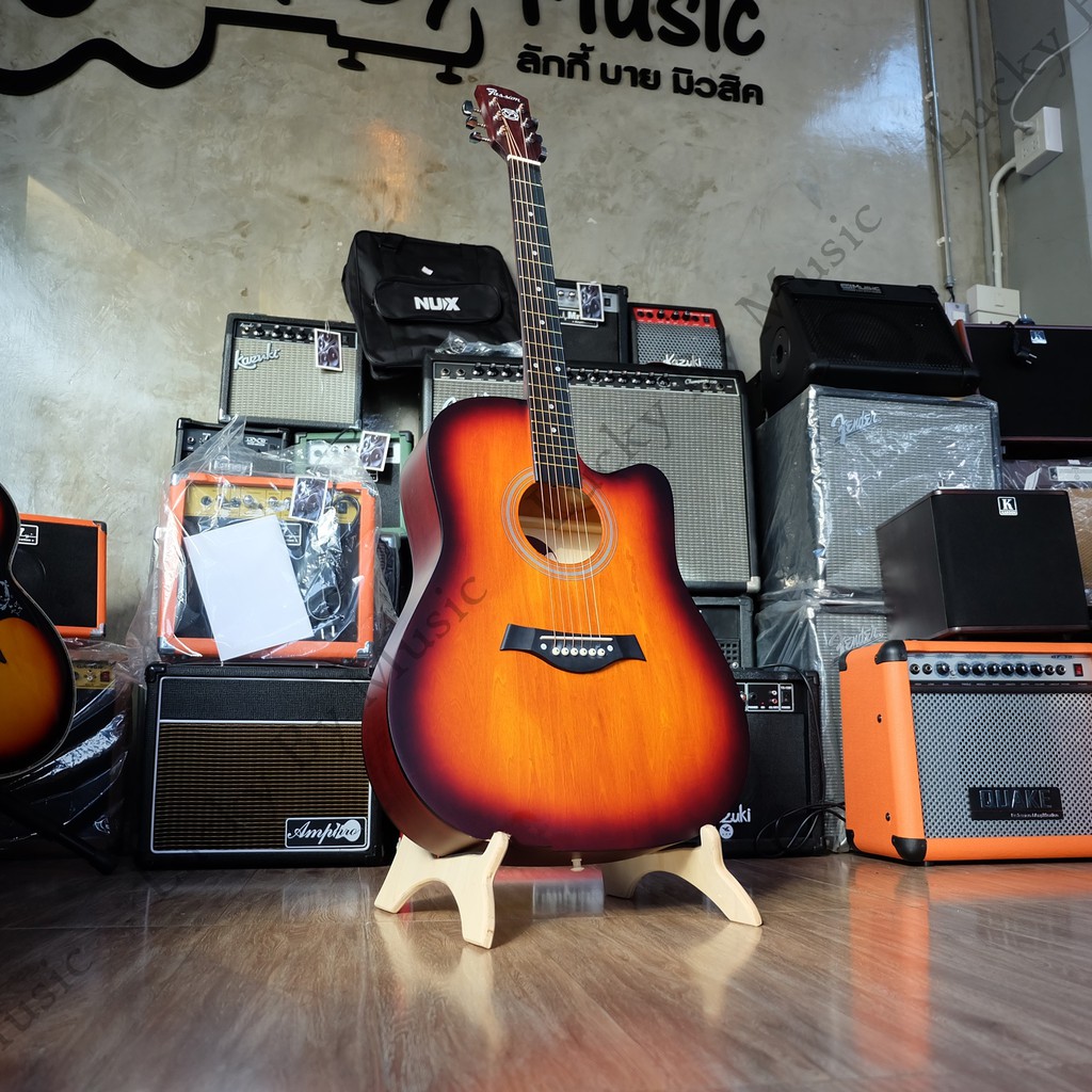 กีต้าร์โปร่งไฟฟ้า 41 นิ้ว Passion รุ่น Retro ฟรี กระเป๋า/คาโป้/สายแจ๊ค/ปิ๊ก2อัน/ใบคอร์ด/ประแจ/ปิ๊กกาดแดง