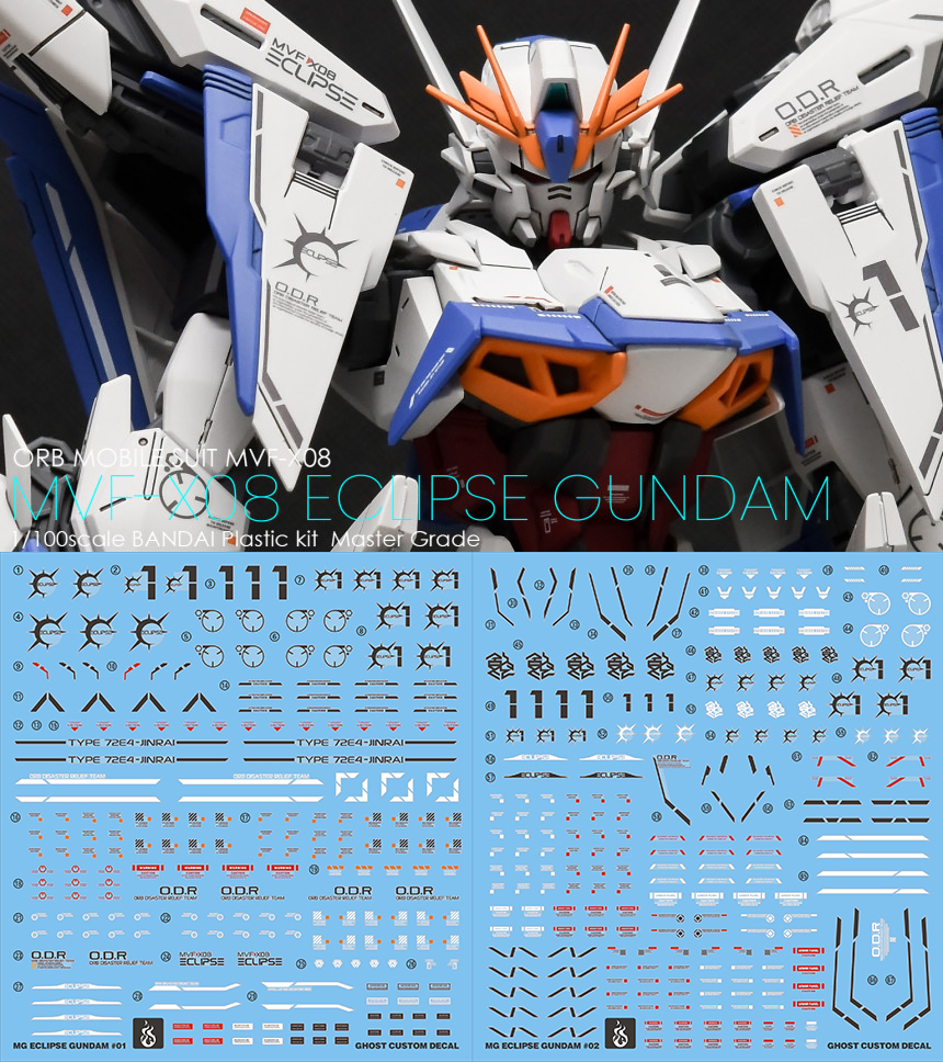 Water Decal 059 MG1/100 Eclipse Gundam ยี่ห่อ Ghost-Decal