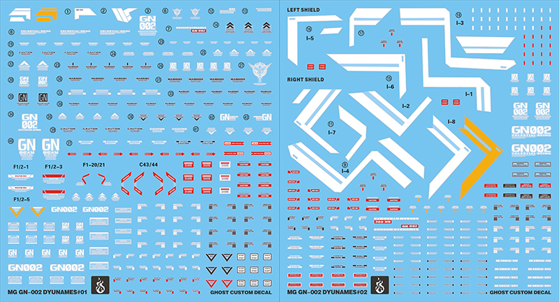 Water Decal 031 MG1/100 Gundam Dynames ยี่ห่อ Ghost-Decal