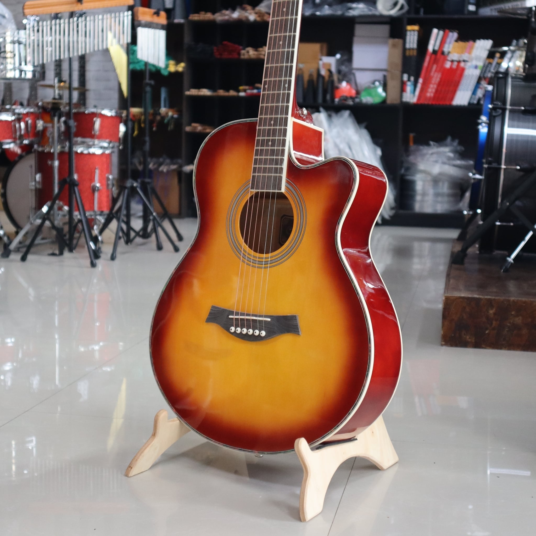 Fortis กีต้าร์โปร่ง รุ่น FG-4015C ขนาด 40 นิ้ว สีซันเบิร์ส บอดี้เคลือบเงาสวยงาม | ฟรี ปิ๊ก ใบคอร์ด ที่เก็บปิ๊ก ประแจ 🚚