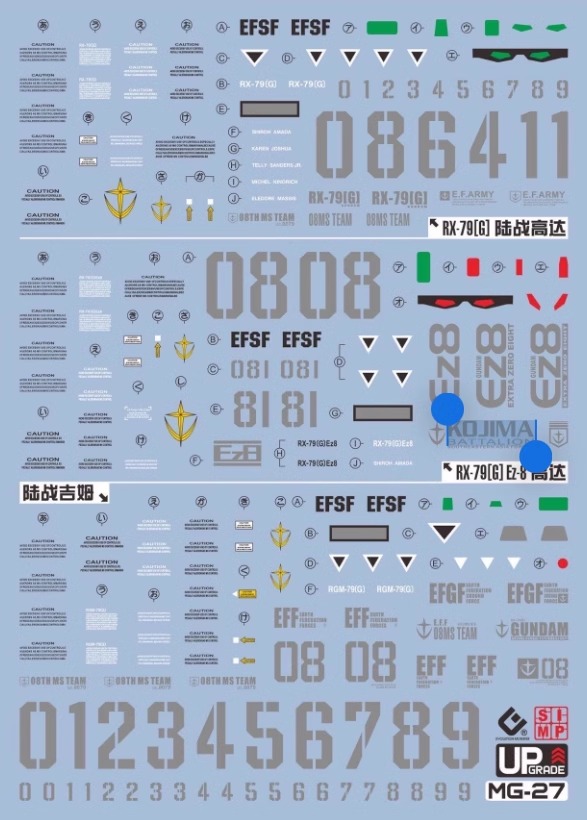 083 Water Decal MG1/100 Gundam EZ-8 & Gundam Ground type ยี่ห่อ S.I.M.P. Model Decal