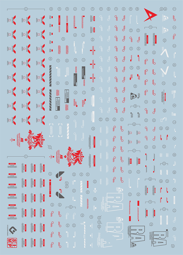071 Water Decal MG1/100 Nu Gundam Ver.KA ยี่ห่อ S.I.M.P. Model Decal