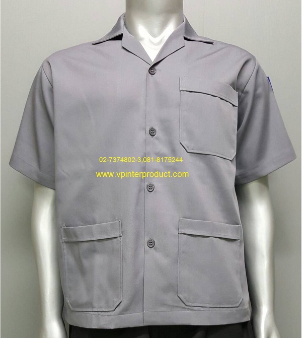 เสื้อช่าง เสื้อช็อบ แขนสั้น สีเทา สีเลือดหมู สีน้ำตาล สีฟ้า สีเขียว สีขาว สีกรมท่า ราคาถูก พร้อมส่ง