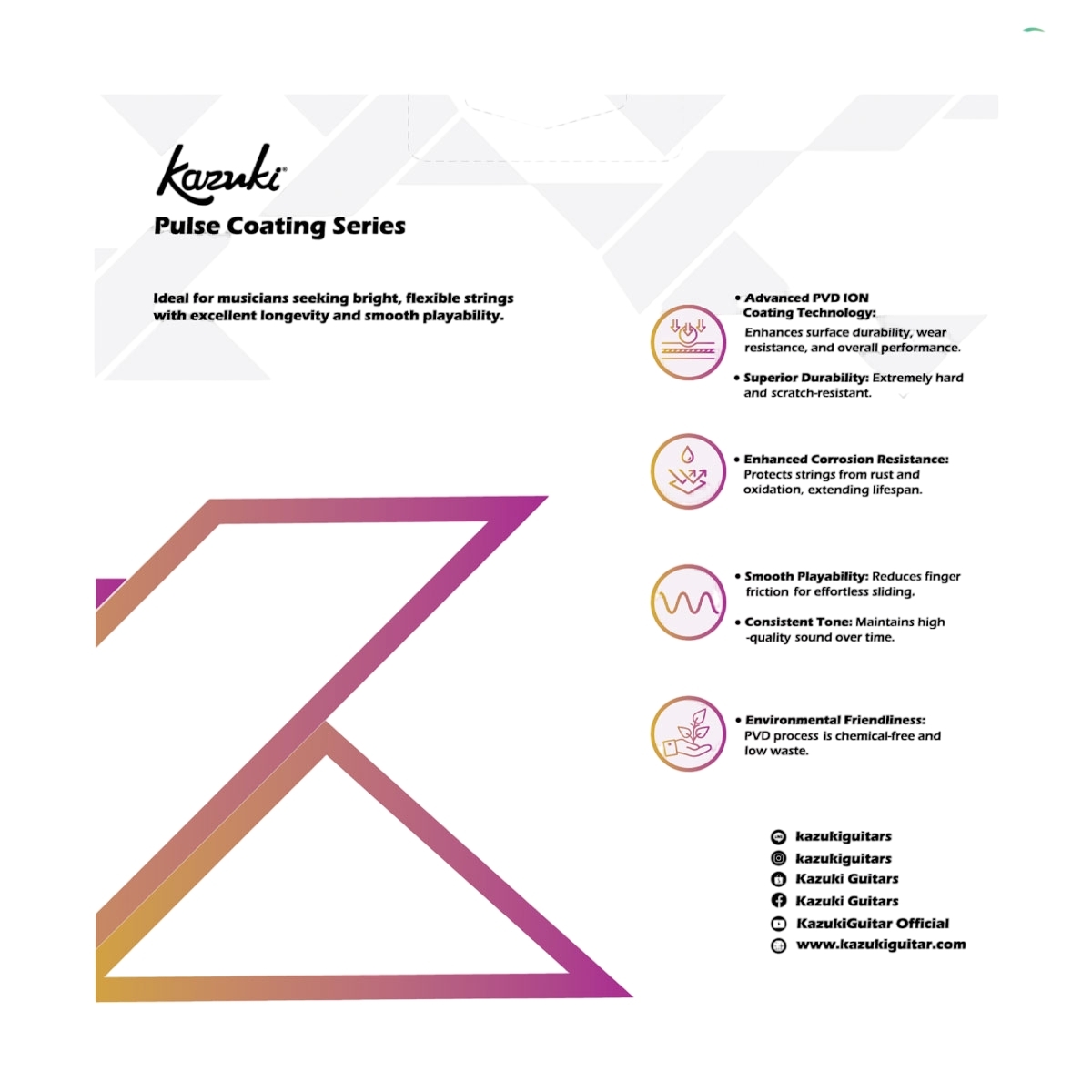 สายกีตาร์ไฟฟ้า Kazuki Pulse Coating Series PC 1046 เบอร์ 10-46 Electric String