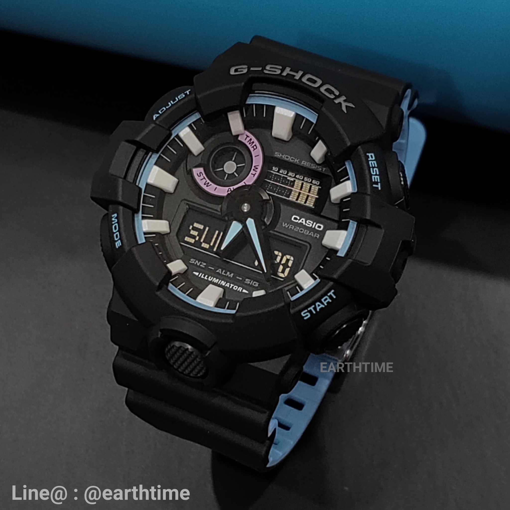 G-Shock Pearl Blue Neon Series ของใหม่แท้100% รับประกัน 1 ปี รุ่น GA-700PC-1ADR