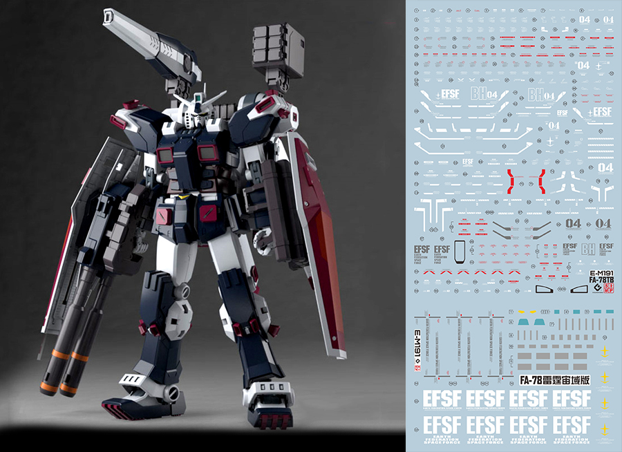 130 Water Decal MG1/100 Full Armor Gundam Ver.Ka (Gundam Thunderbolt Ver.) ยี่ห่อ S.I.M.P. Model Decal