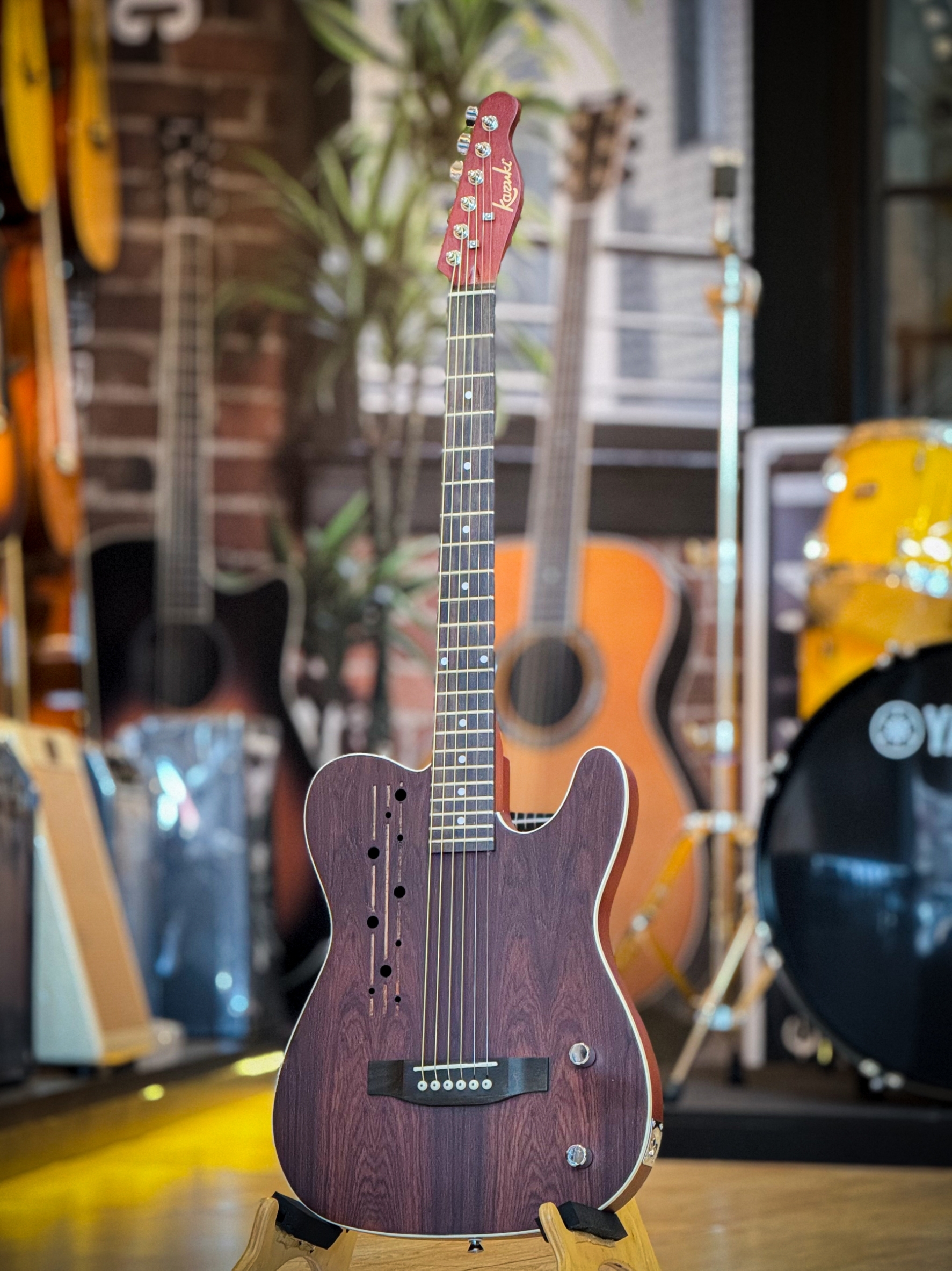 Kazuki Acadence Series ACD-Cocobolo กีต้าร์โปร่งไฟฟ้า (สีมะฮอคลายฉลุกลม)