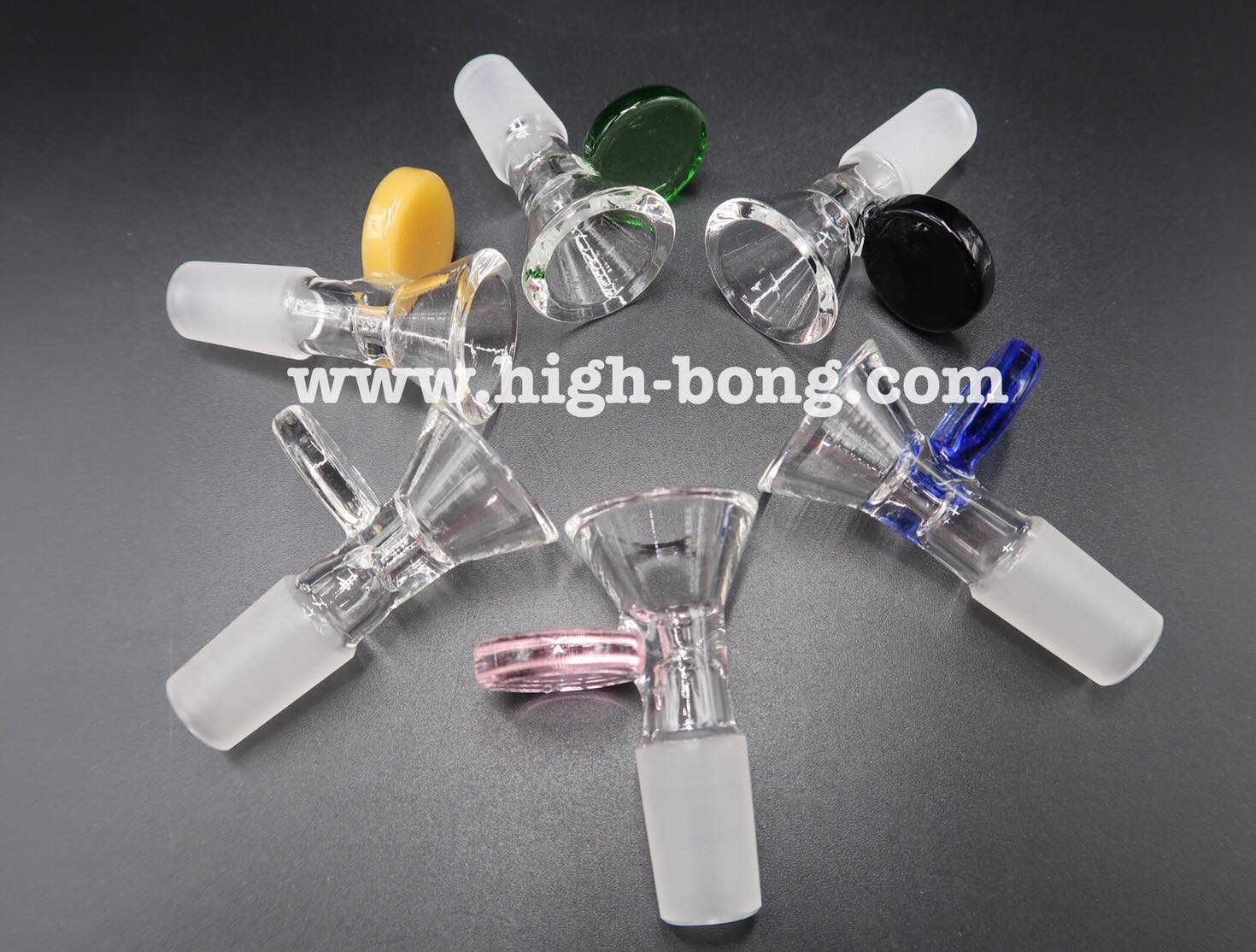 คัพแก้วทรง V ด้ามจับสี (14.5mm)