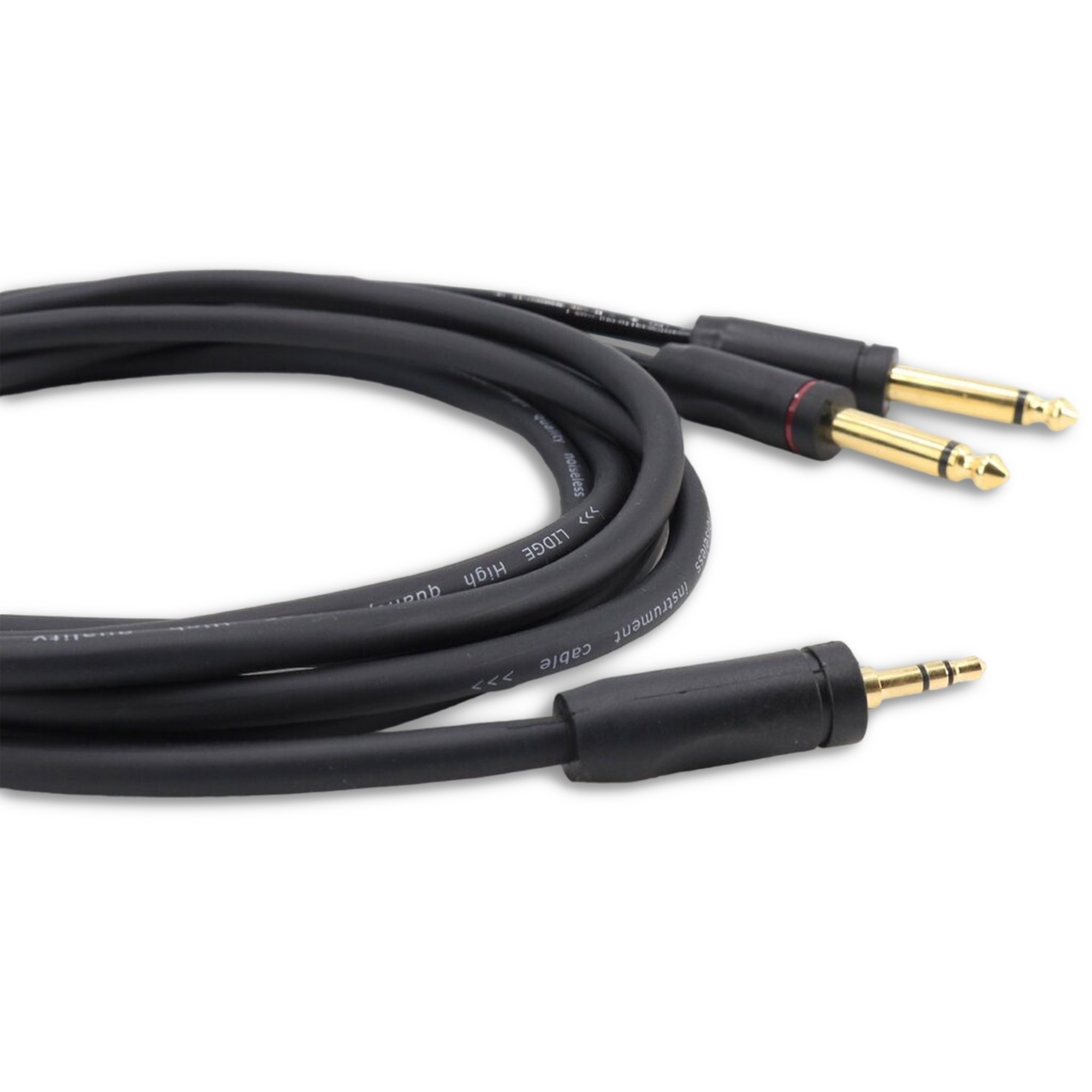 สายสัญญาณ LIDGE รุ่น YM-360 MONO หัวTRS 3.5 มม.–หัว TS 6.35 มม. x 2 สำหรับใช้เปิดเพลงผ่านโทรศัพท์มือถือ