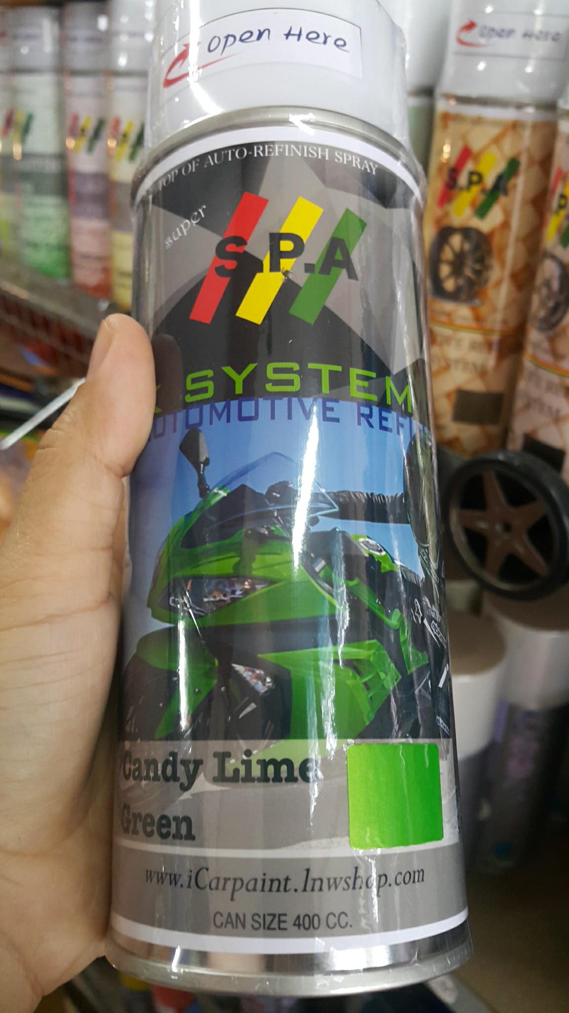 สีสเปรย์พ่นมอเตอร์ไซต์ S.P.A KW-Candy Lime Green