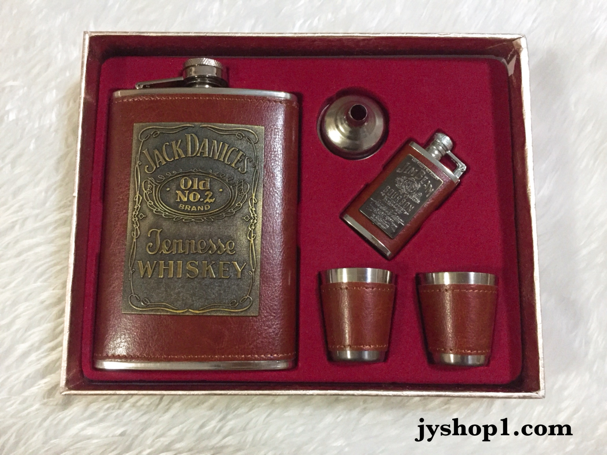 ขวดเหล้า ขวด แบบชุด+ไฟแช็ค ป้ายเหล็ก Jack