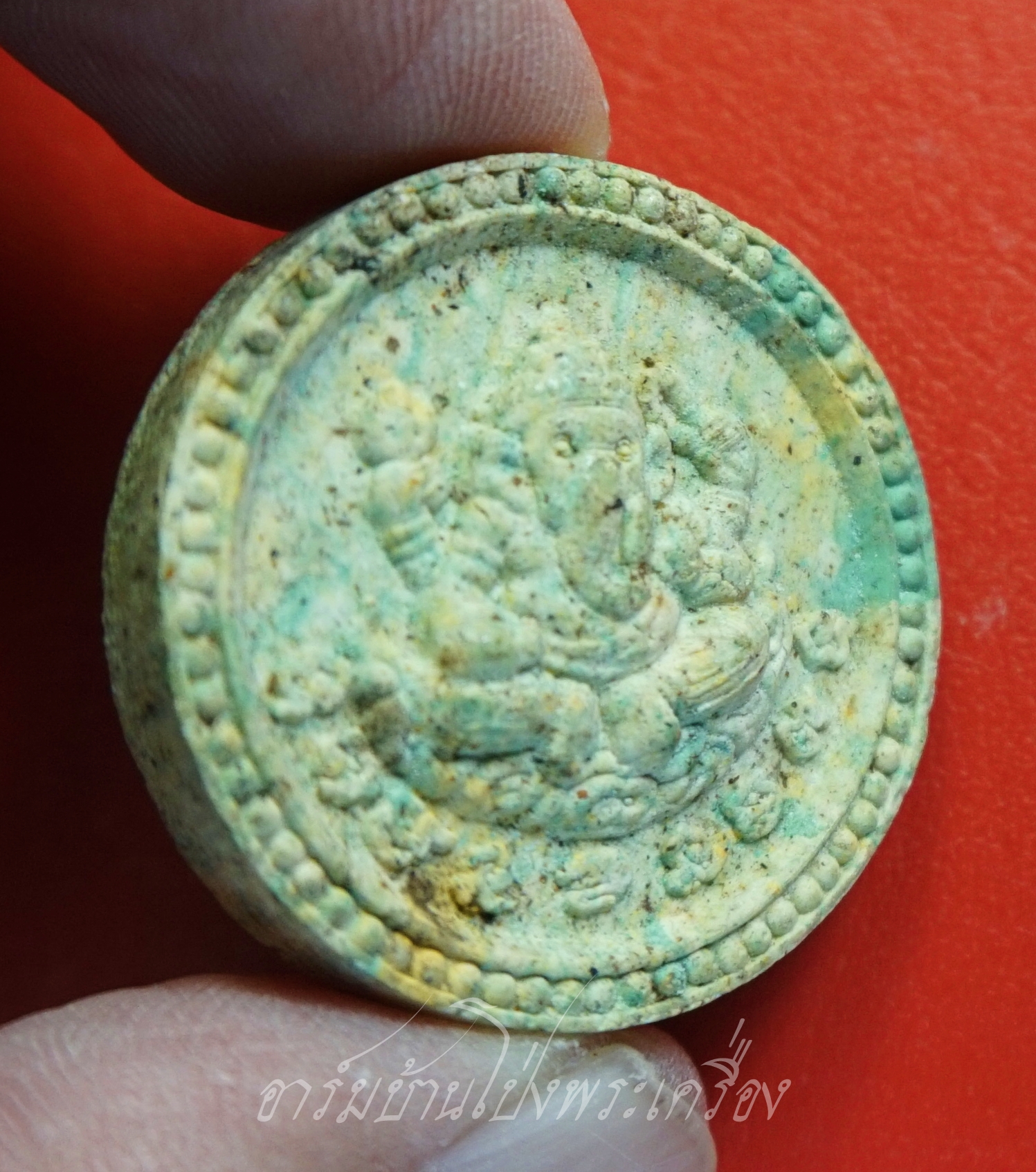 หลวงปู่แผ้ว วัดกำแพงแสน พระผง หลังพระพิฆเนตร เนื้อก้นครก(องค์ที่1)