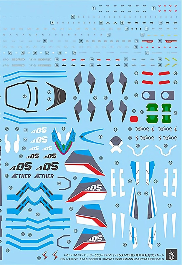 Water Decal 240 HG 1/100 VF-31J Siegfried (Hayate Immelman) ยี่ห้อ Ghost Decal