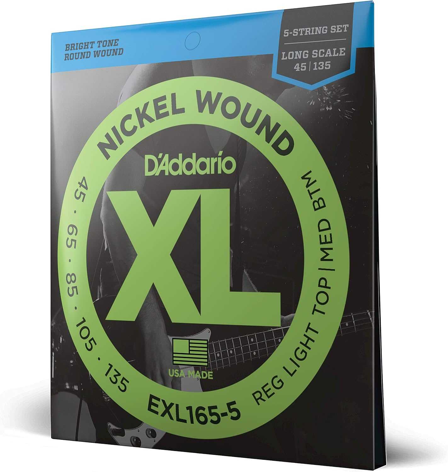 สายเบส 5 สาย D’Addario EXL165-5 ( 45-135 ) Nickel Wound Reg light Top | Med BTM