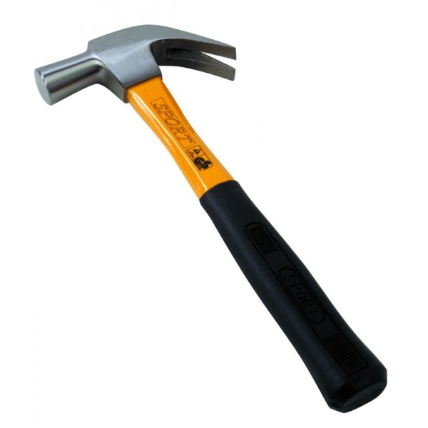 เครื่องมือประเภทค้อน ค้อนเหล็ก ค้อนหงอน ด้ามไฟเบอร์ 27 มม. Sporty