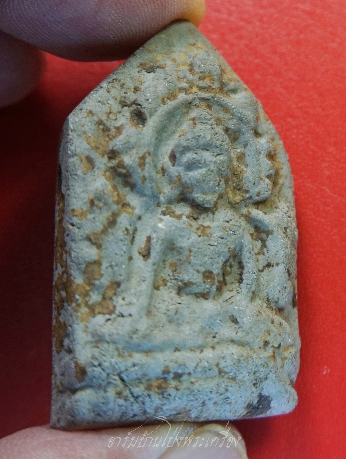 หลวงพ่อแทน วัดธรรมเสน ขุนแผนหน้ายักษ์ ปี๒๕๐๖ เนื้อผงสีเทา(องค์ที่4)