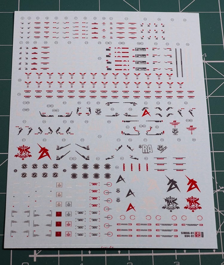 039 Water Decal RG1/144 Nu Gundam ยี่ห่อ S.I.M.P. Model Decal