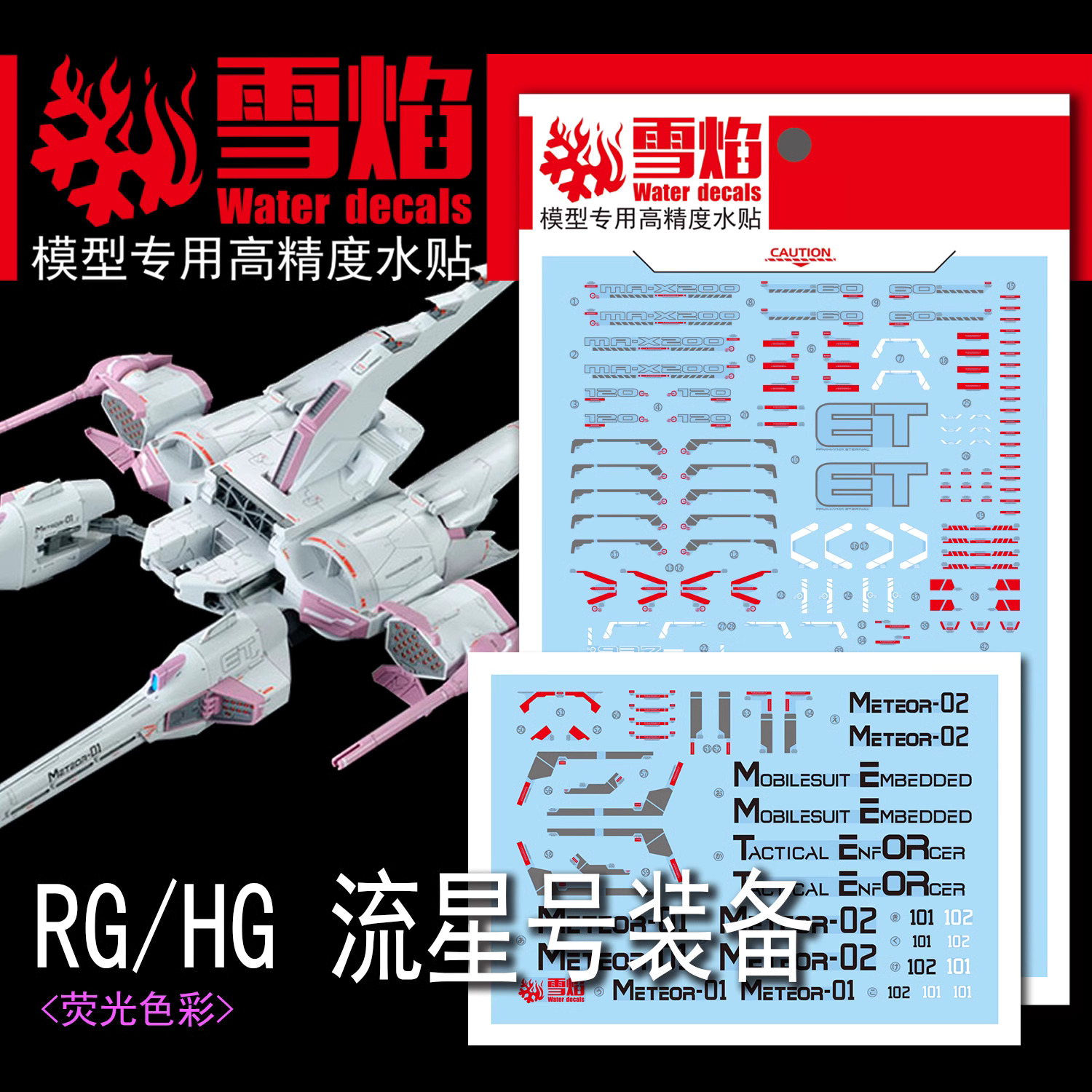 Water Decal 002 HG1/144 Meteor Unit ยี่ห่อ X-Y model