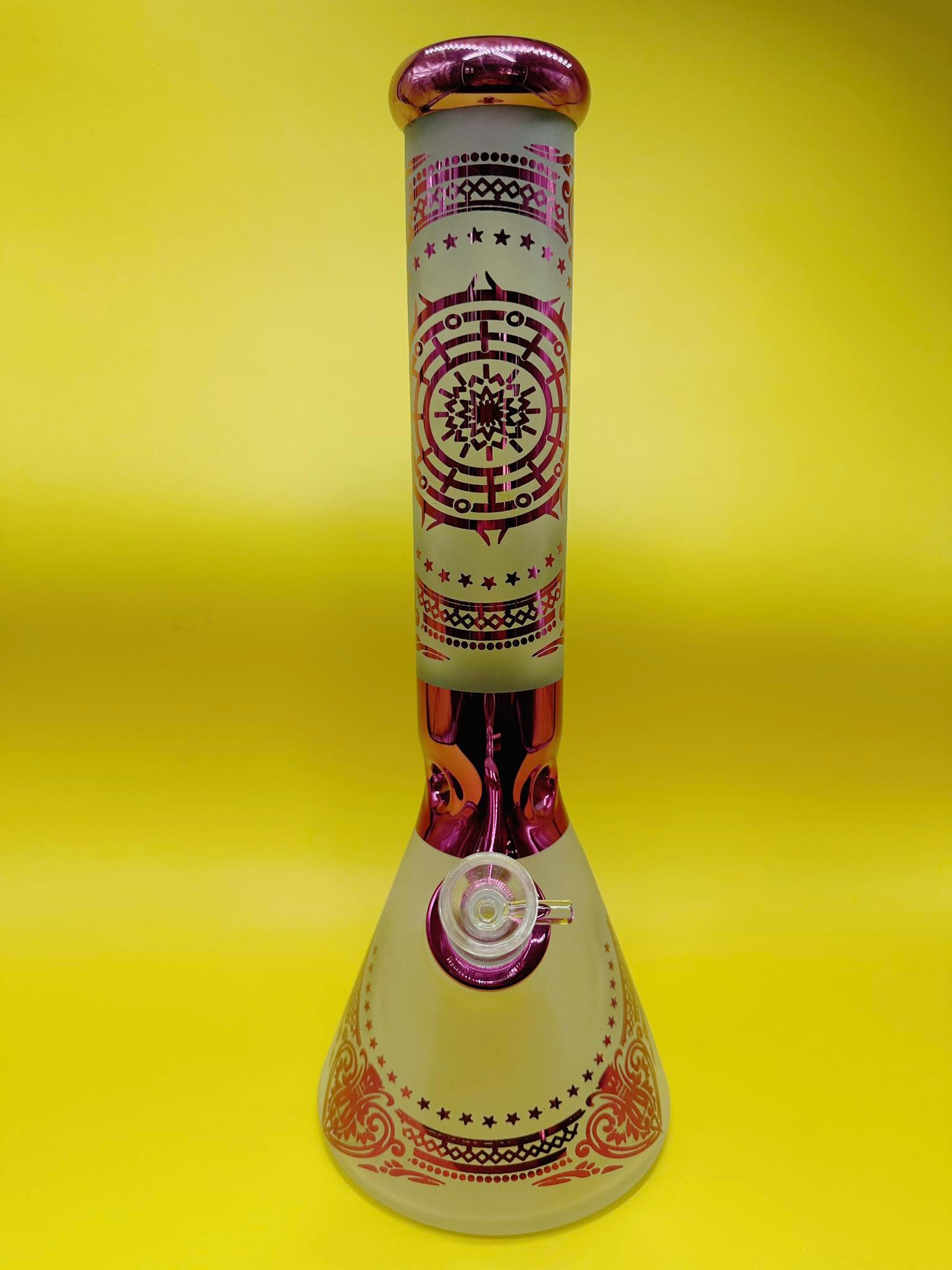 Pink Sun Star Glass Bong (7mm.)