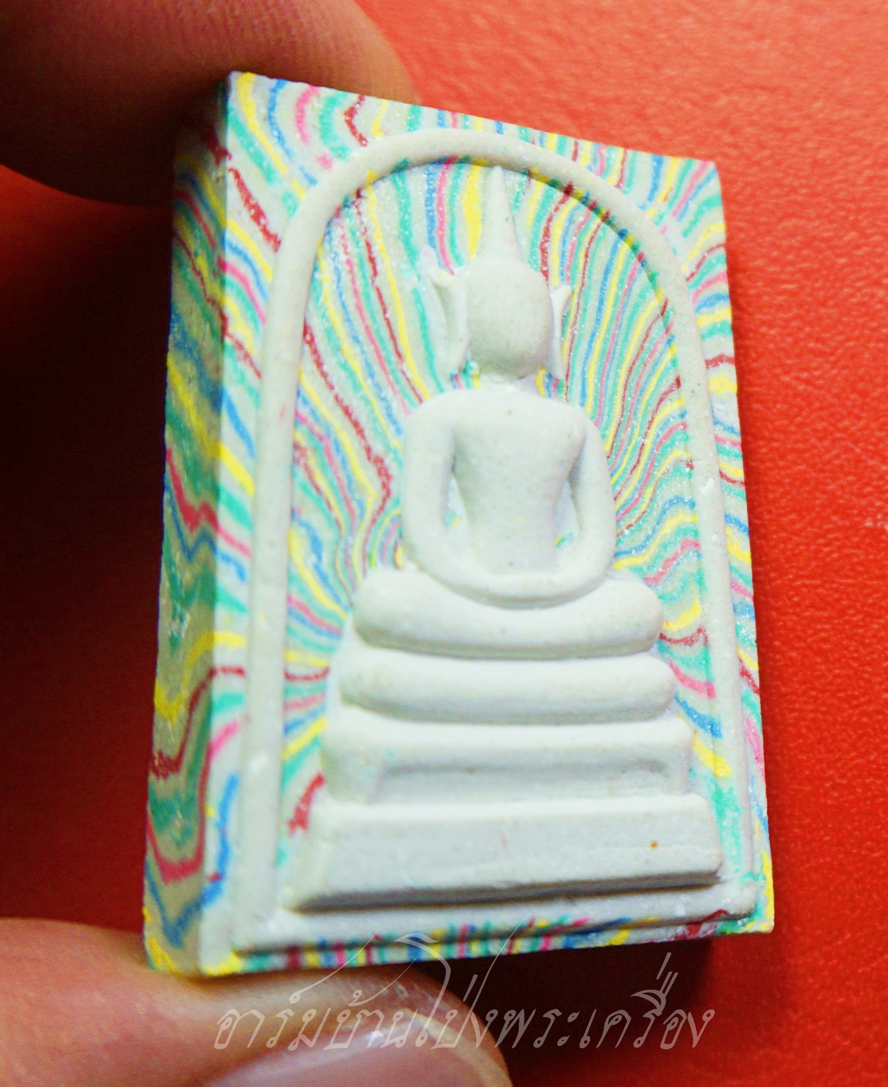 พระสมเด็จ สายรุ้ง วัดกาบบัว จ.สุพรรณบุรี หลัง หลวงพ่อสด ฝังตะกรุดสองดอก(องค์ที่1)