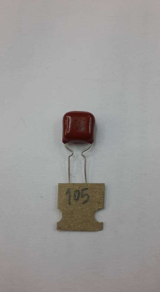 C1UF50VDCMilar capacitorไมล่าร์105สี่เหลี่ยมสีน้ำตาล Milar capacitor