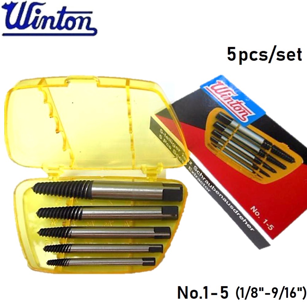 WINTON ต๊าปถอนเกลียวซ้าย 5 ตัว/ชุด สกรูขนาด M3 - M18