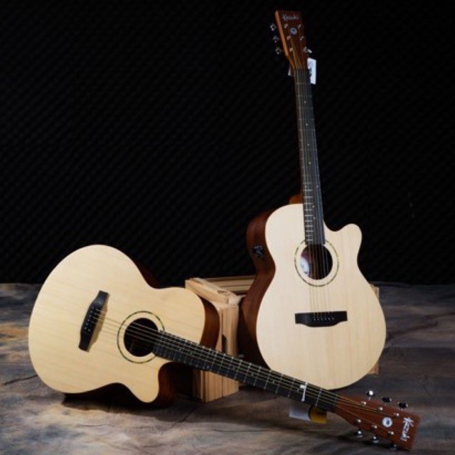 กีตาร์โปร่งไฟฟ้า Kazuki 41 รุ่น TransAcoustic TAC-1 OM เสียงดัง ลำโพงในตัว มีเอฟเฟค พร้อมปุ่ม Volume ปรับเสียงในตัว